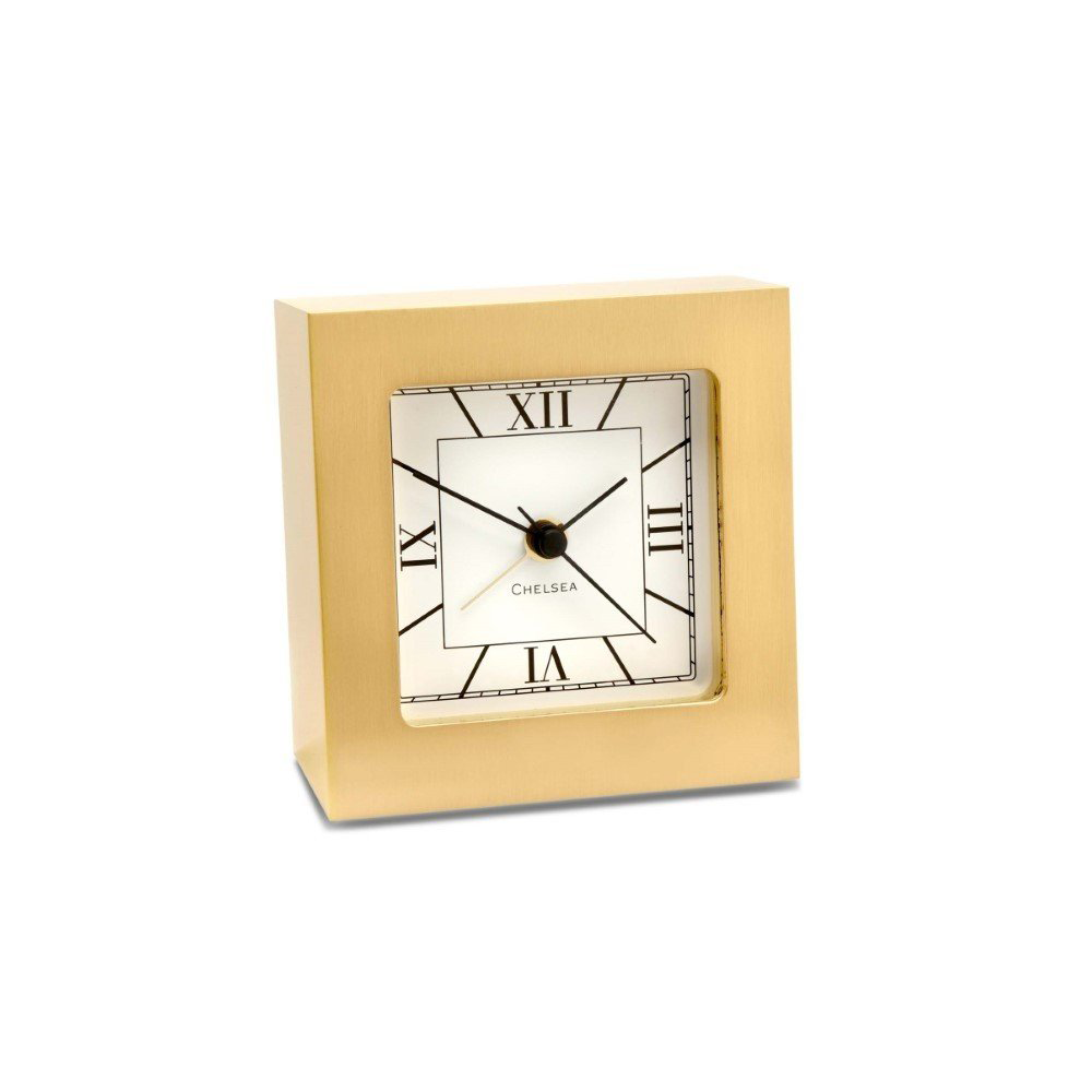 Chelsea Square Alarm Clock Brass