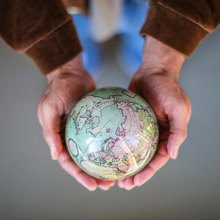 Load image into Gallery viewer, Antique Terrestrial Green Rotation Globe
